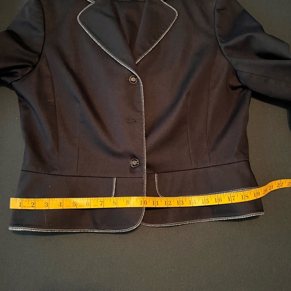 Tahari Denim Suite with White Piping Detail- Plus - Picture 16 of 16